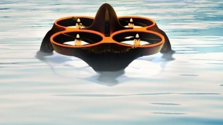 Drone que pousa na água sem danos