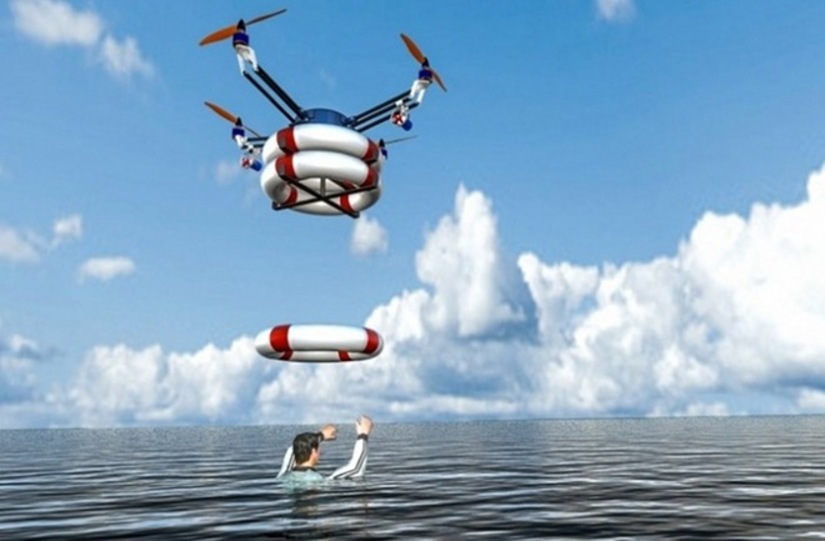 Drone: resgate em alto mar